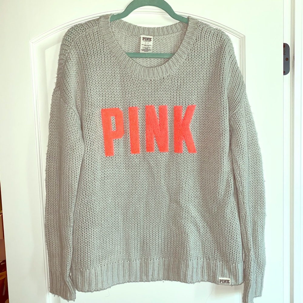Light Gray Knit PINK Sweater